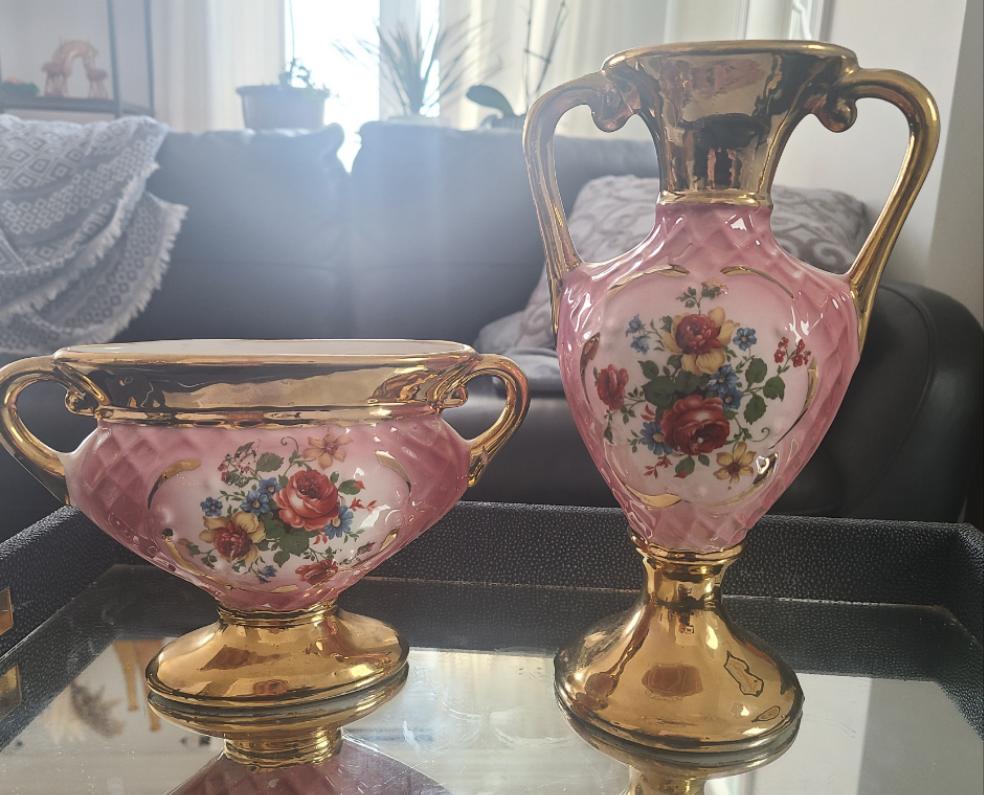 Antique empire style  vase and dish set - Classic & Kitsch