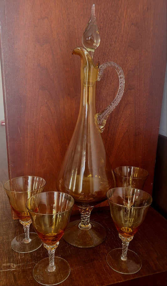 Vintage decanter set with glasses - Classic & Kitsch