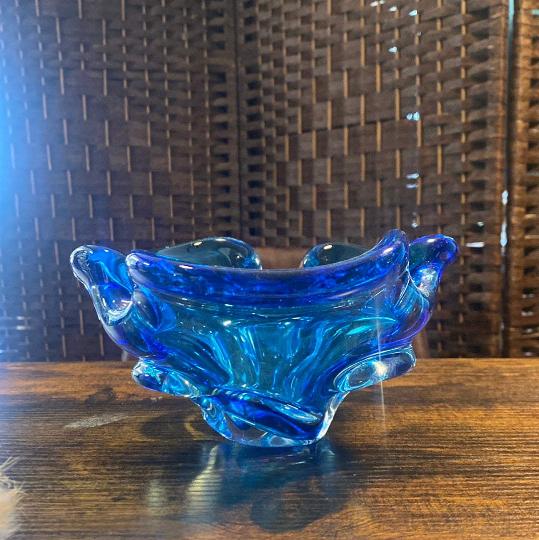Blue MCM Chalet Glass Bowl - Classic & Kitsch