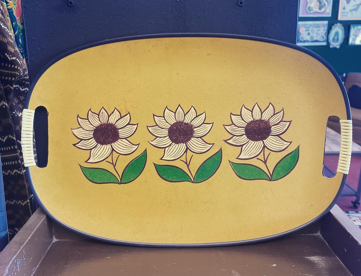 Vintage Tilso Japanese Sunflower Tray - Classic & Kitsch