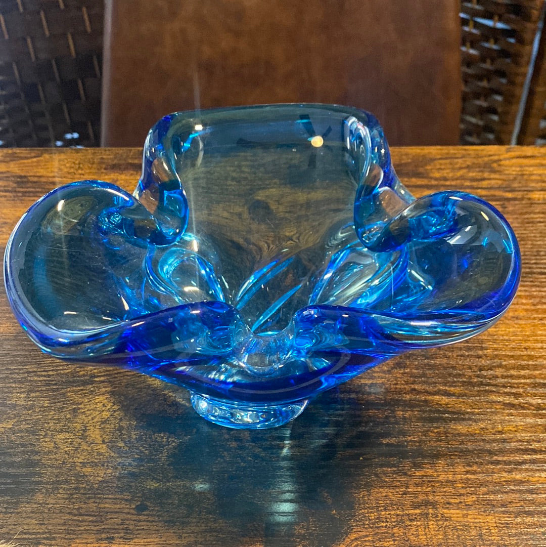 Blue MCM Chalet Glass Bowl - Classic & Kitsch